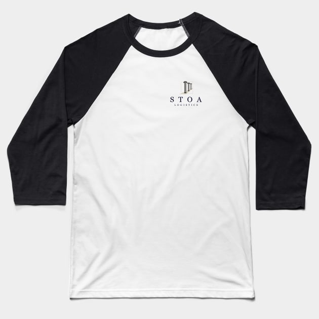 Stoa Logistics Dark (Small logo) Baseball T-Shirt by Stoa Logistics